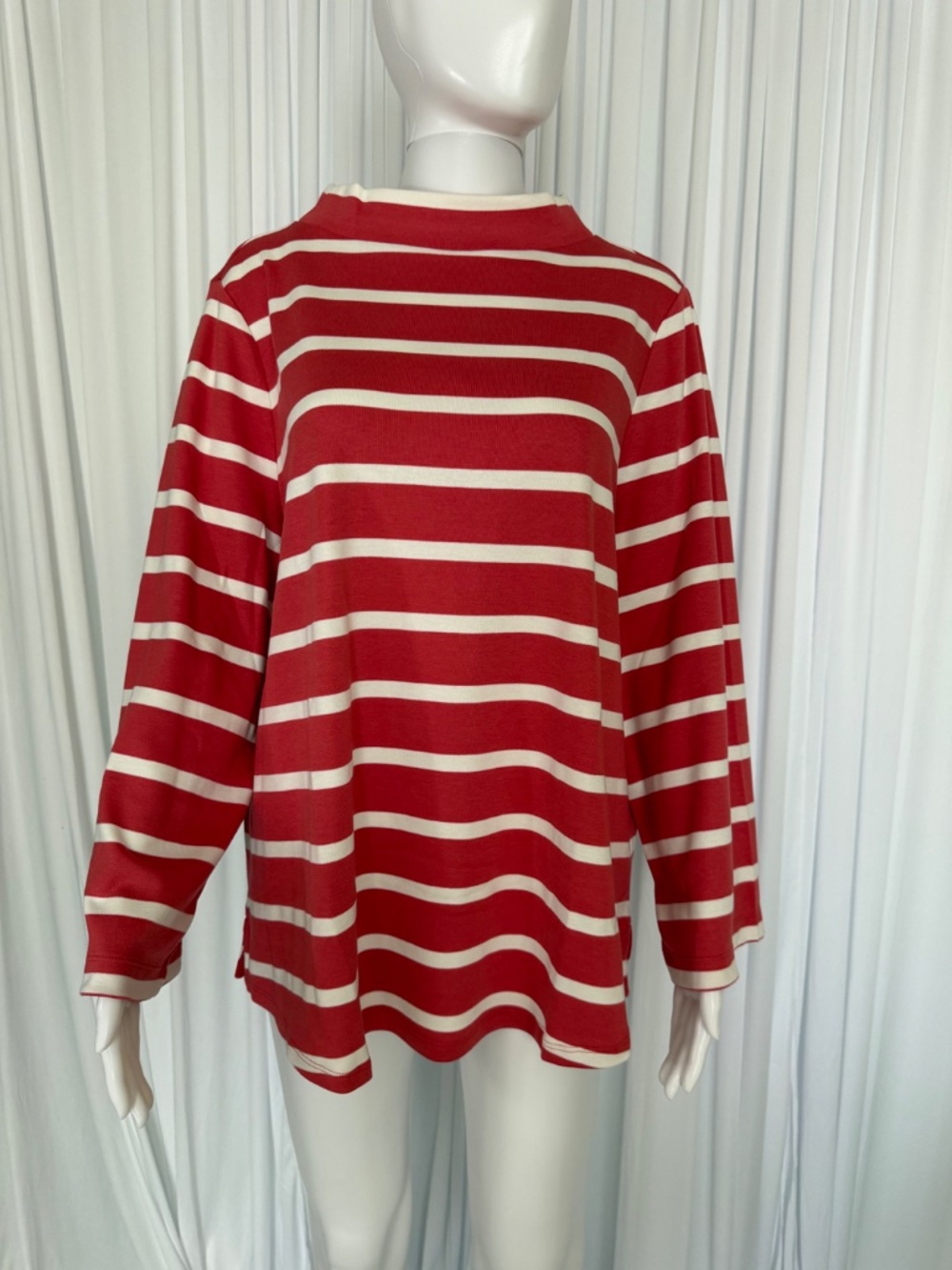 Martha Stewart Signature Coral Stripe Modal Blend Tunic Top XL NWOT - Picture 2 of 16